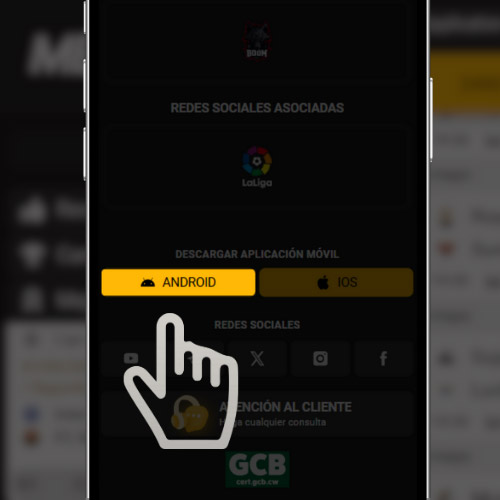 Toque el icono de Android